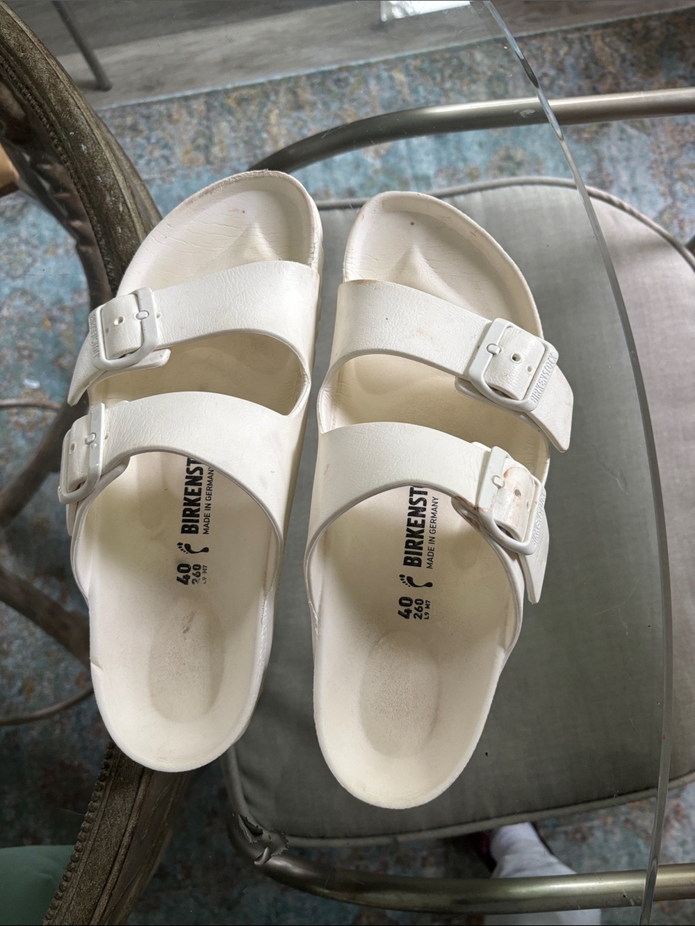 Birkenstock Kids White Double-Strap EVA Sandals